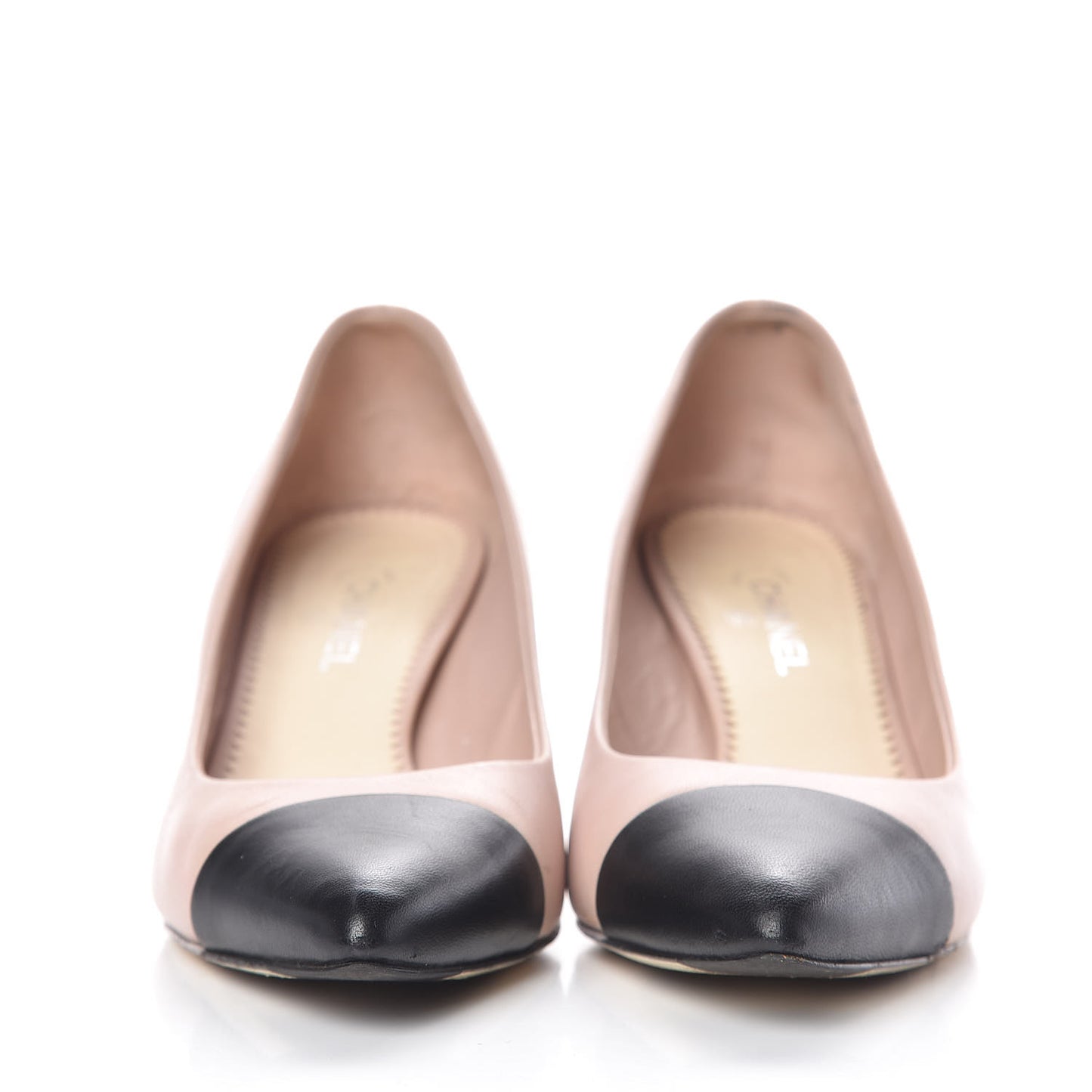 Lambskin Cap Toe CC Pumps 36 Pink Black