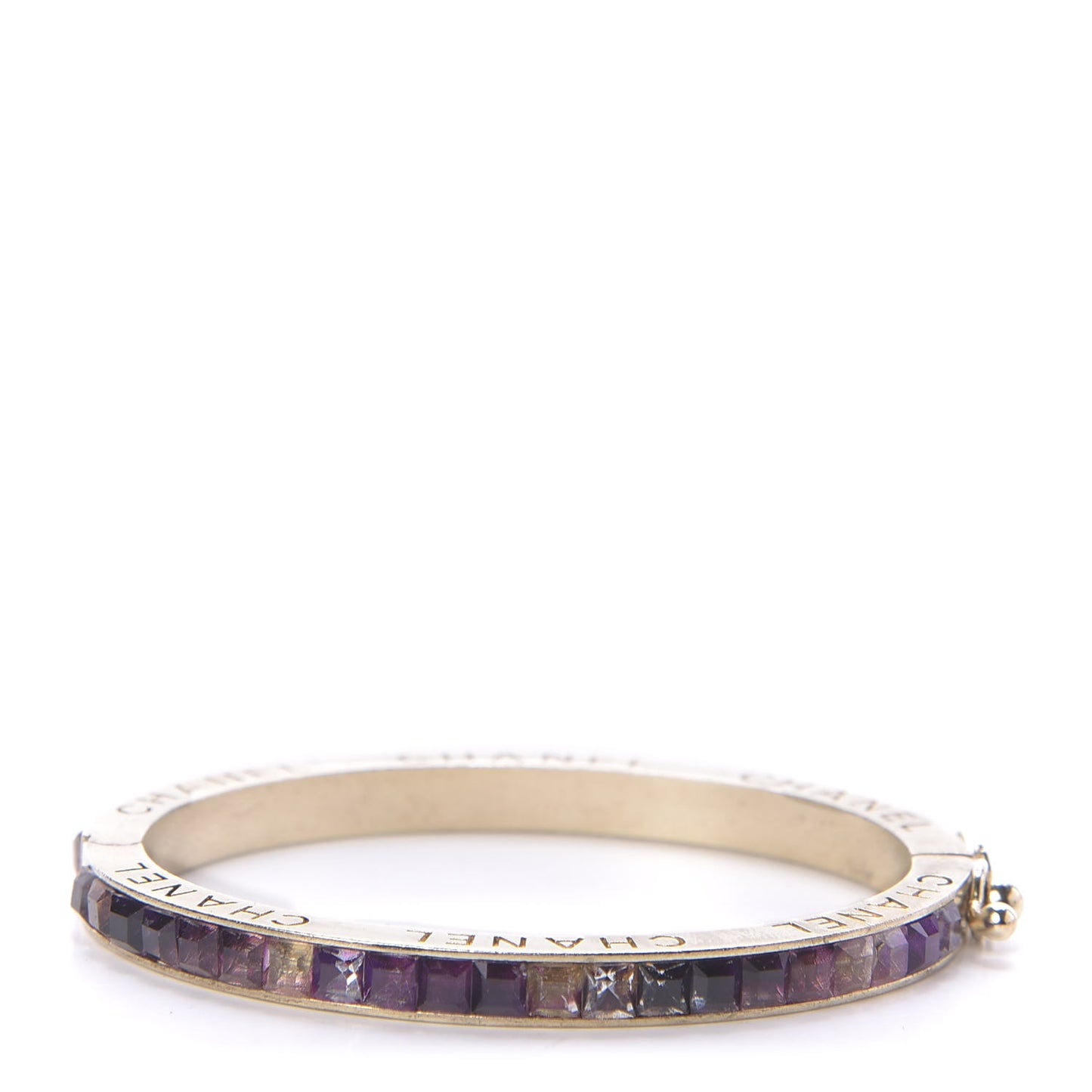 Crystal Logo Bracelet Gold Purple
