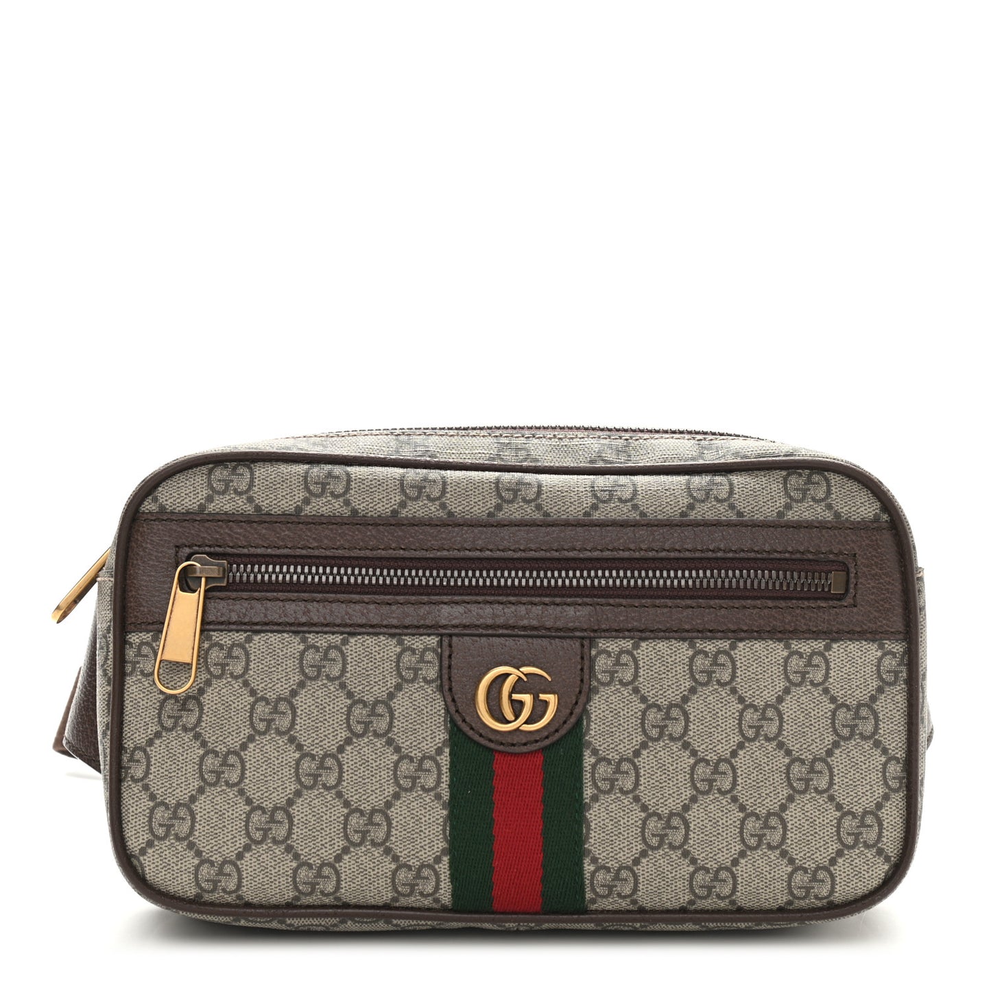 Soft GG Supreme Monogram Medium Ophidia Belt Bag Dark Brown