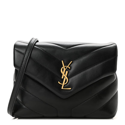 Saint Laurent Calfskin Y Quilted Monogram Toy Loulou Crossbody Bag Black 1 of 11