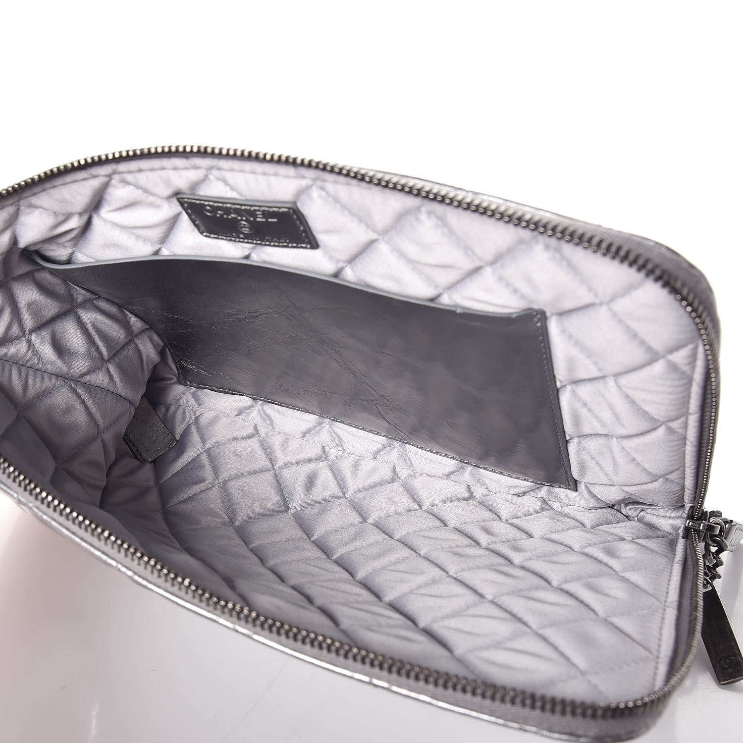 Chanel Metallic Aged Calfskin Quilted Medium Document Portfolio Holder Silver 5 of 8