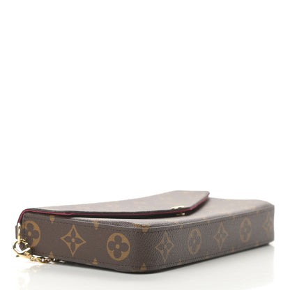 Louis Vuitton Monogram Pochette Felicie Chain Wallet Fuchsia 4 of 15