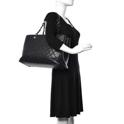 Chanel Caviar Quilted XL Grand Shopping Tote GST Black 2 of 14