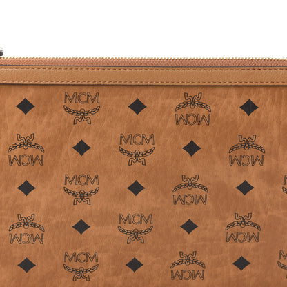 MCM Visetos Liz Shopper Tote Pouch Cognac 9 of 9