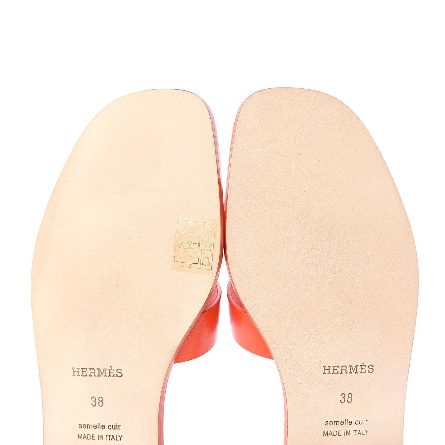 Calfskin Oran Sandals 38 Coquelicot