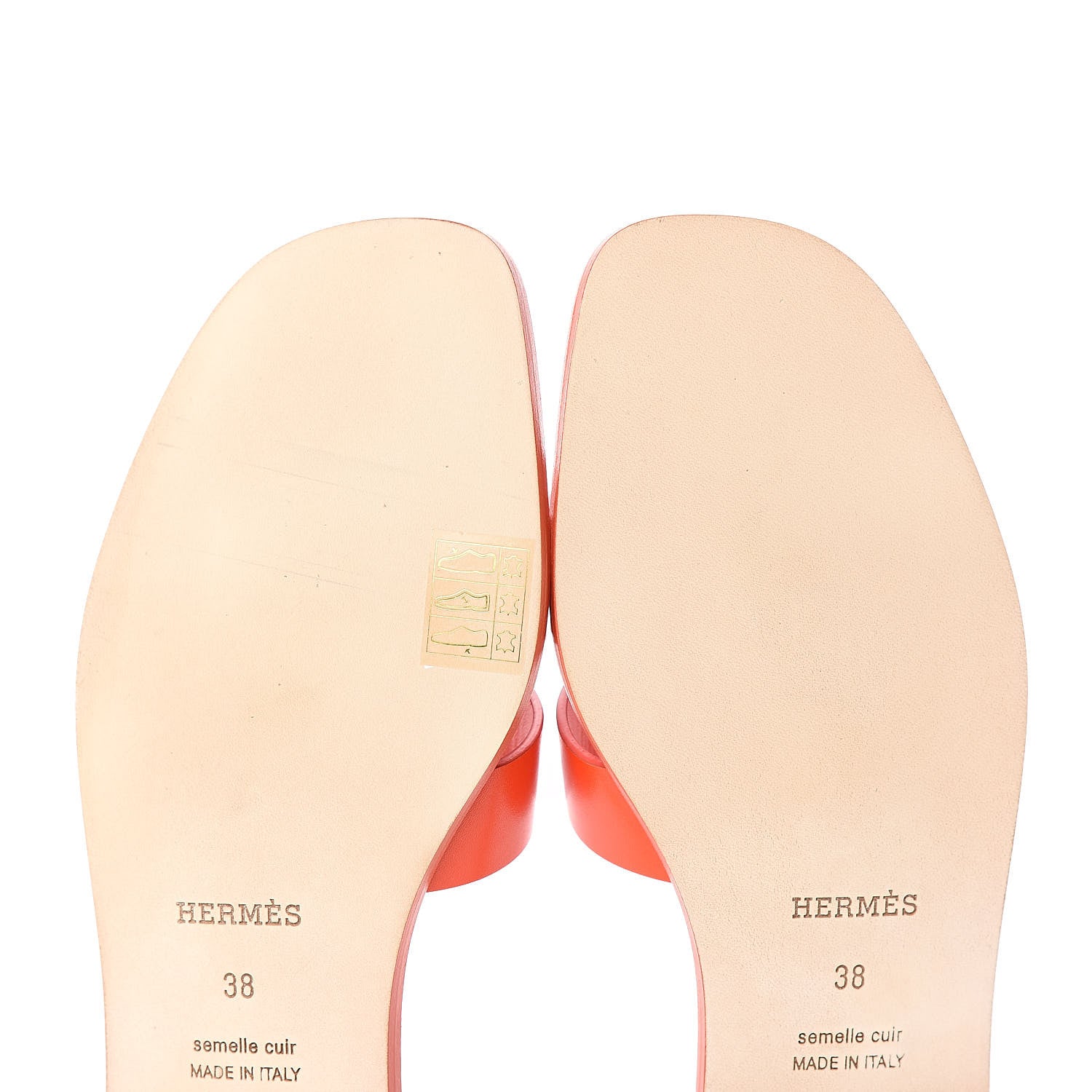 Hermes Calfskin Oran Sandals 38 Coquelicot 6 of 9