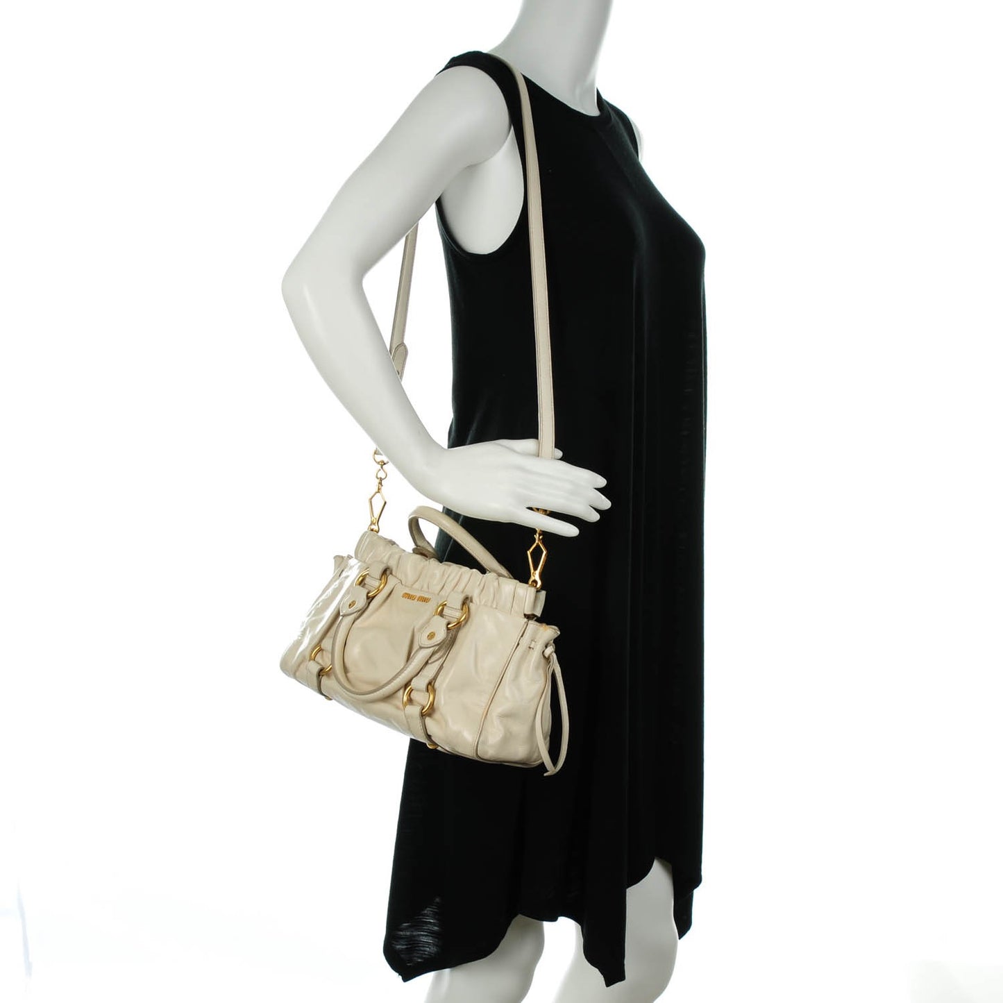 Vitello Lux Gathered Tote Quarzo