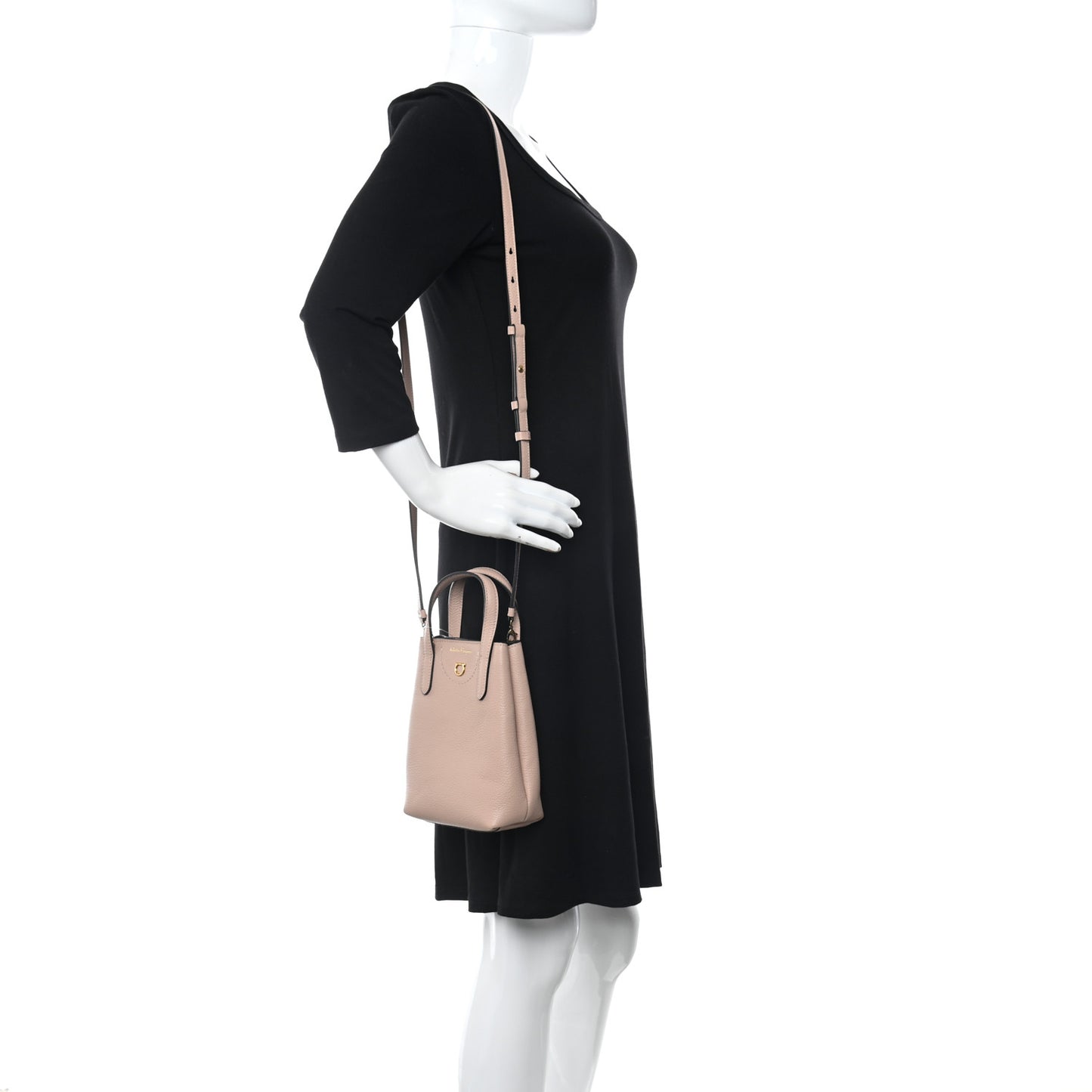 Tumbled Calfskin Gancini Mini Bag Amaretti