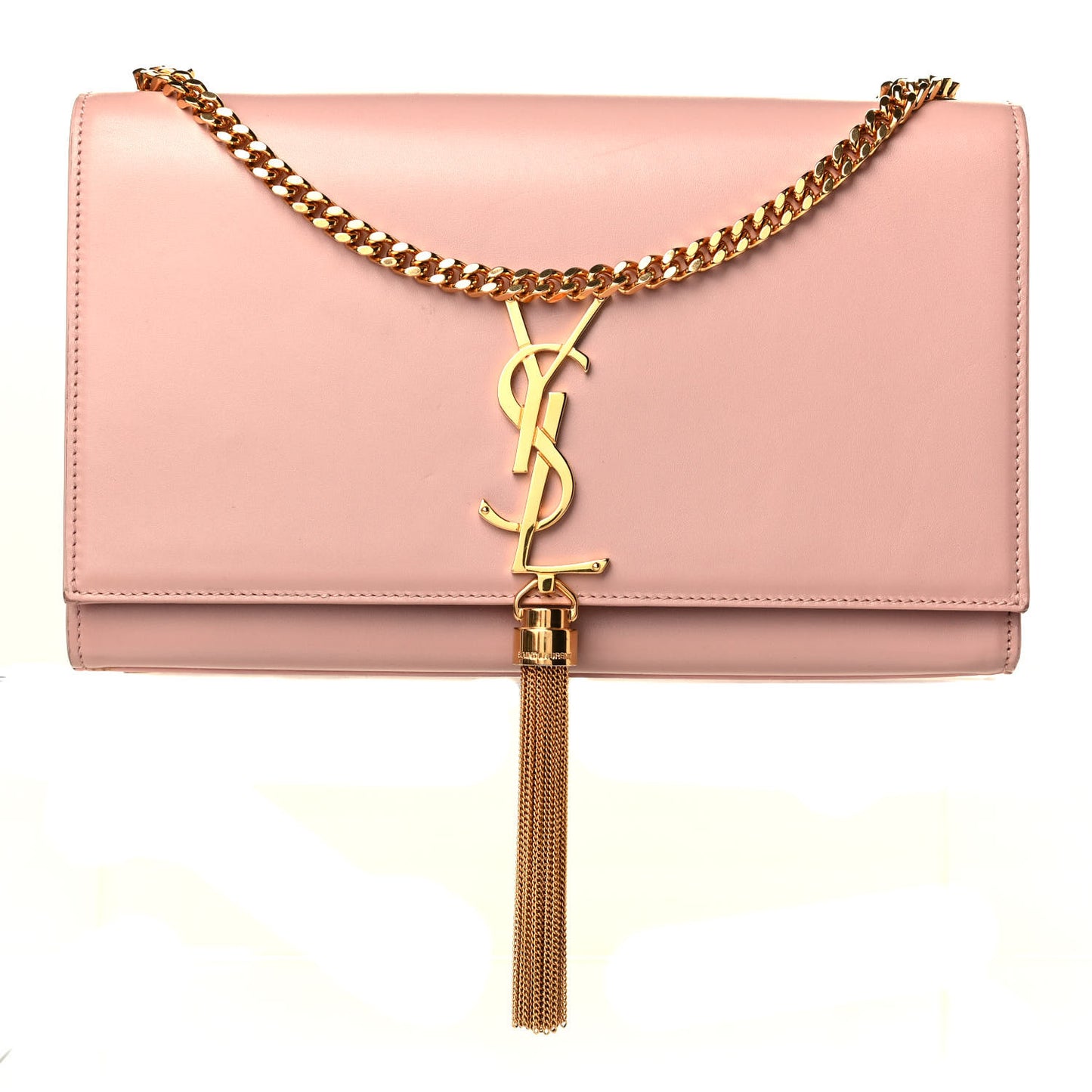 Smooth Calfskin Medium Classic Monogram Kate Tassel Satchel Pink
