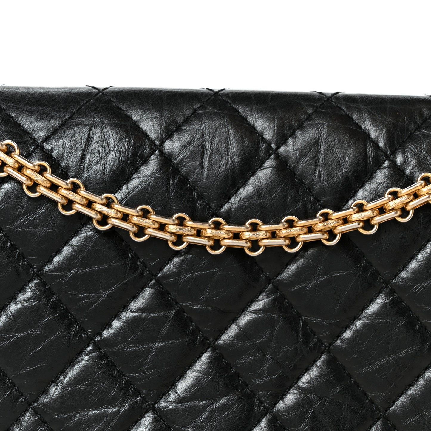Aged Calfskin Quilted 2.55 Reissue 226 Flap Black