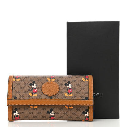 Gucci X DISNEY Mini Vintage GG Supreme Monogram Mickey Mouse Continental Wallet Beige Vintage Sun Oil 8 of 8