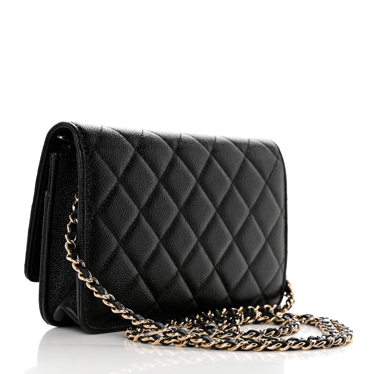 Chanel Caviar Quilted Chain CC Wallet On Chain WOC Black 3 of 11