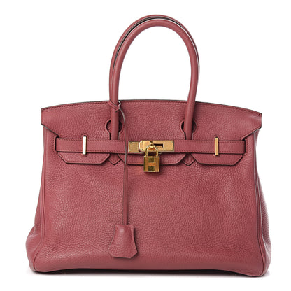 Hermes Taurillon Clemence Birkin 30 Bois de Rose 1 of 33