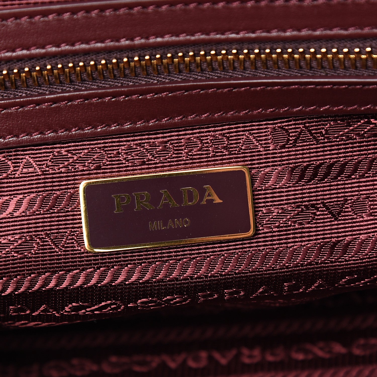 Prada Tessuto Nylon Soft Calf Small Tote Granato 5 of 8