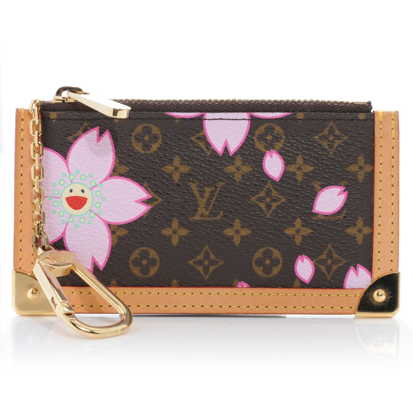 Monogram Cherry Blossom Key Pouch Brown