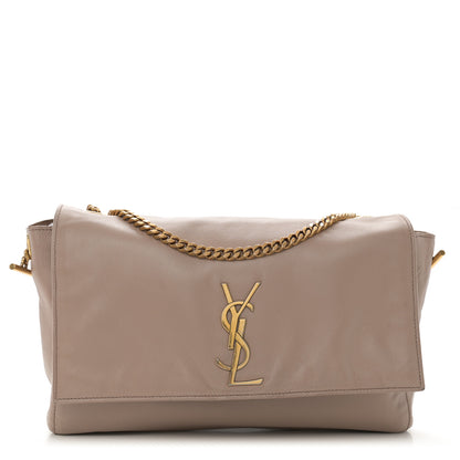Saint Laurent Smooth Calfskin Suede Medium Reversible Monogram Kate Satchel Taupe 3 of 17