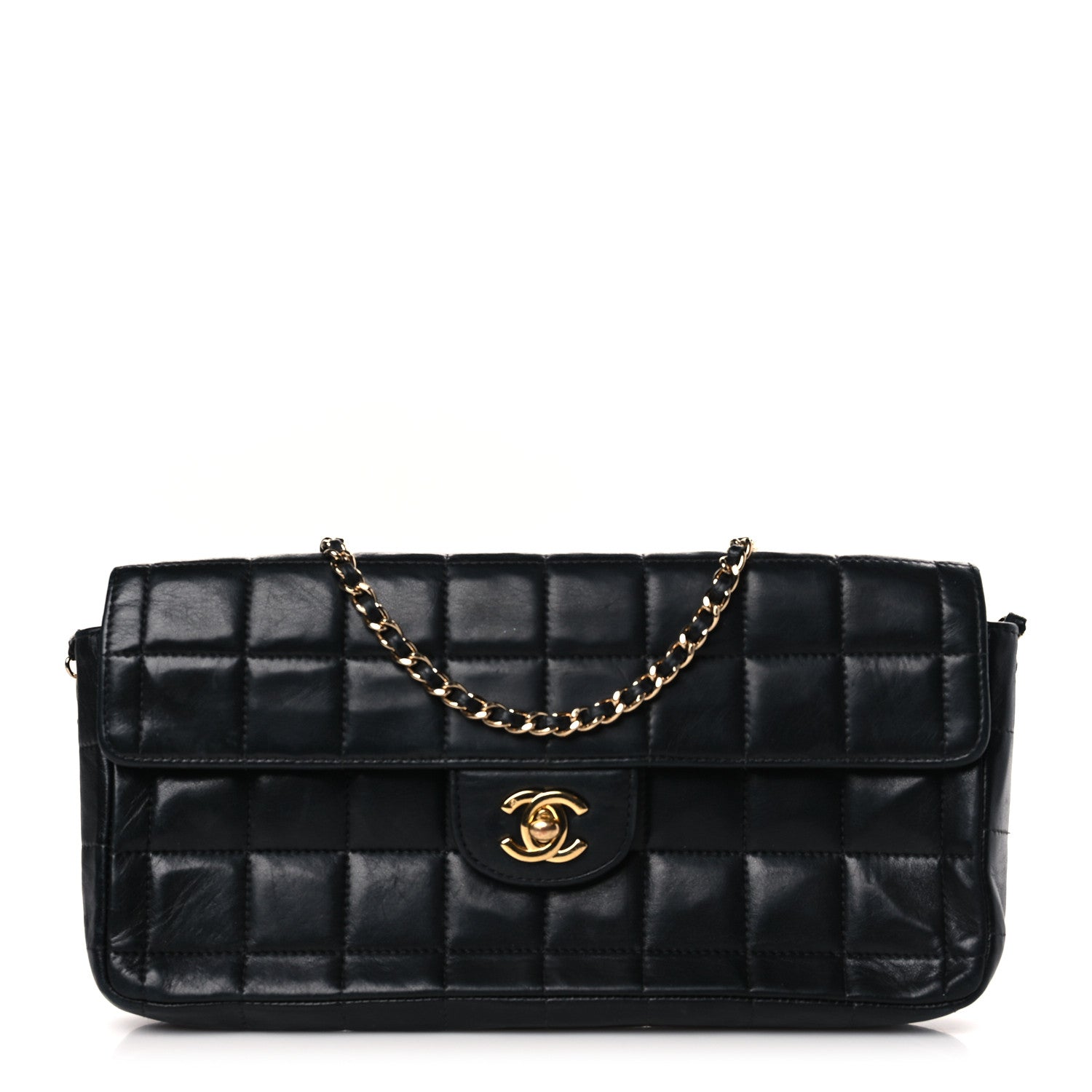 Chanel Lambskin East West Chocolate Bar Flap Black 1 of 11