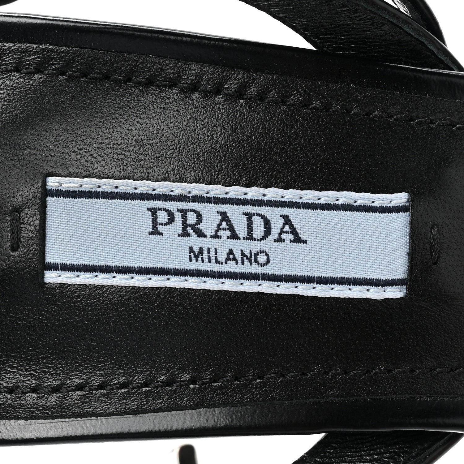 Prada Spazzolato Metal Triangle Logo Ankle Strap 100mm Sandals 39 Black 7 of 7