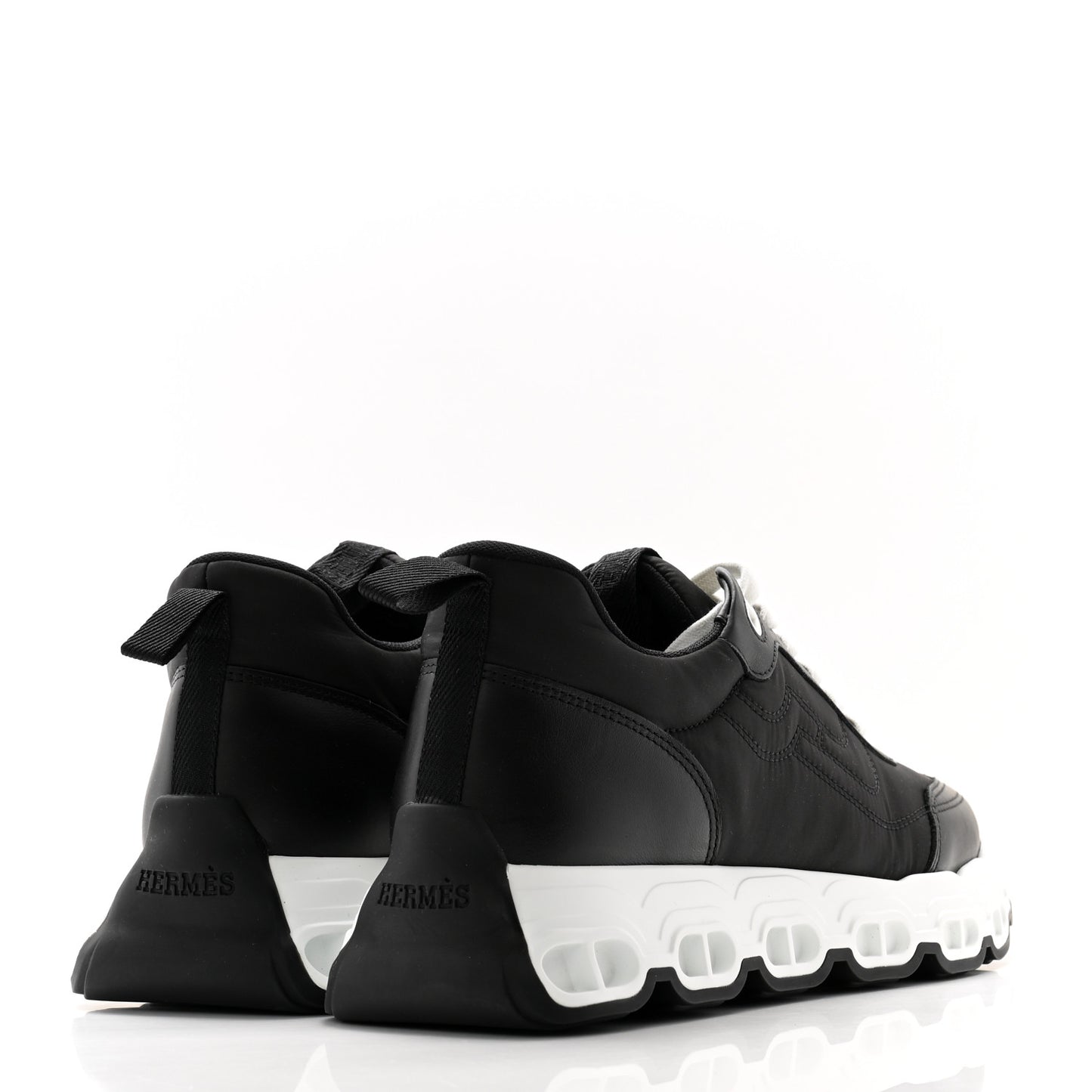 Parachute Fabric Calfskin Impulse Sneakers 40 Black