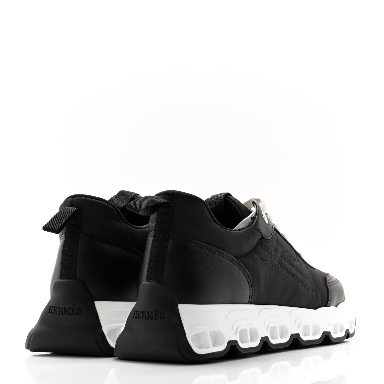 Hermes Parachute Fabric Calfskin Impulse Sneakers 40 Black 4 of 9