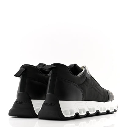 Hermes Parachute Fabric Calfskin Impulse Sneakers 40 Black 4 of 9