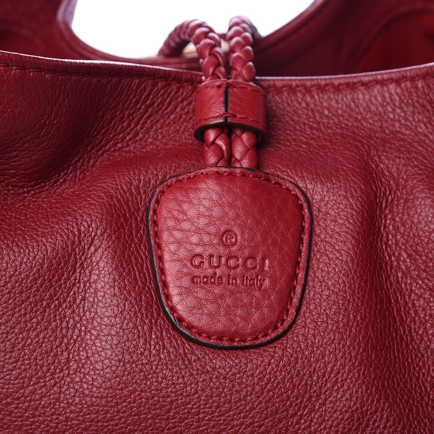 Gucci Deerskin Large Hip Bamboo Shoulder Bag Raspberry Candy 6 of 8