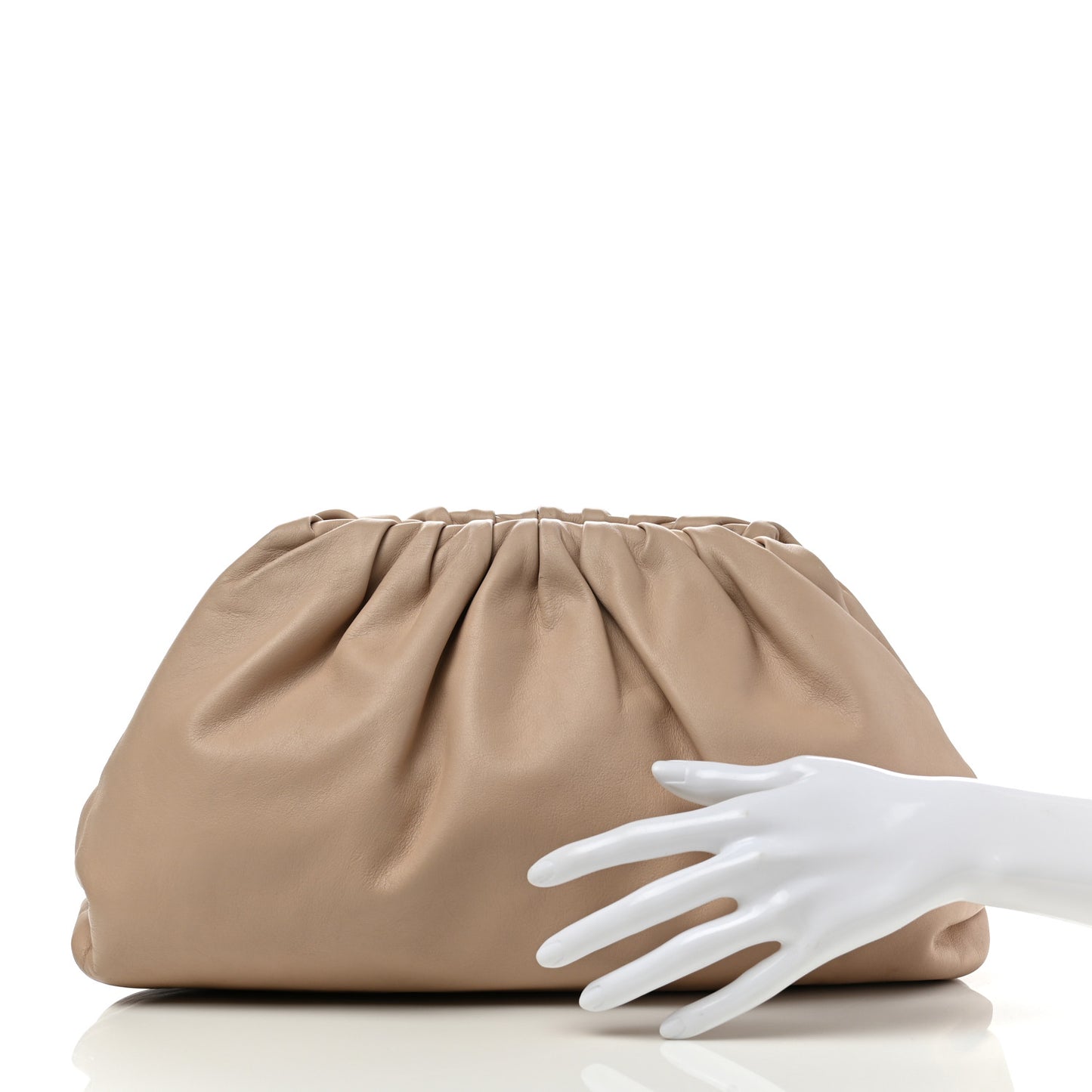 Smooth Butter Calf The Pouch Oversized Clutch Nude
