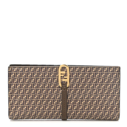 Fendi Vitello Liberty Micro FF Embossed O'Lock Long Wallet Beige Amido Maya 1 of 8