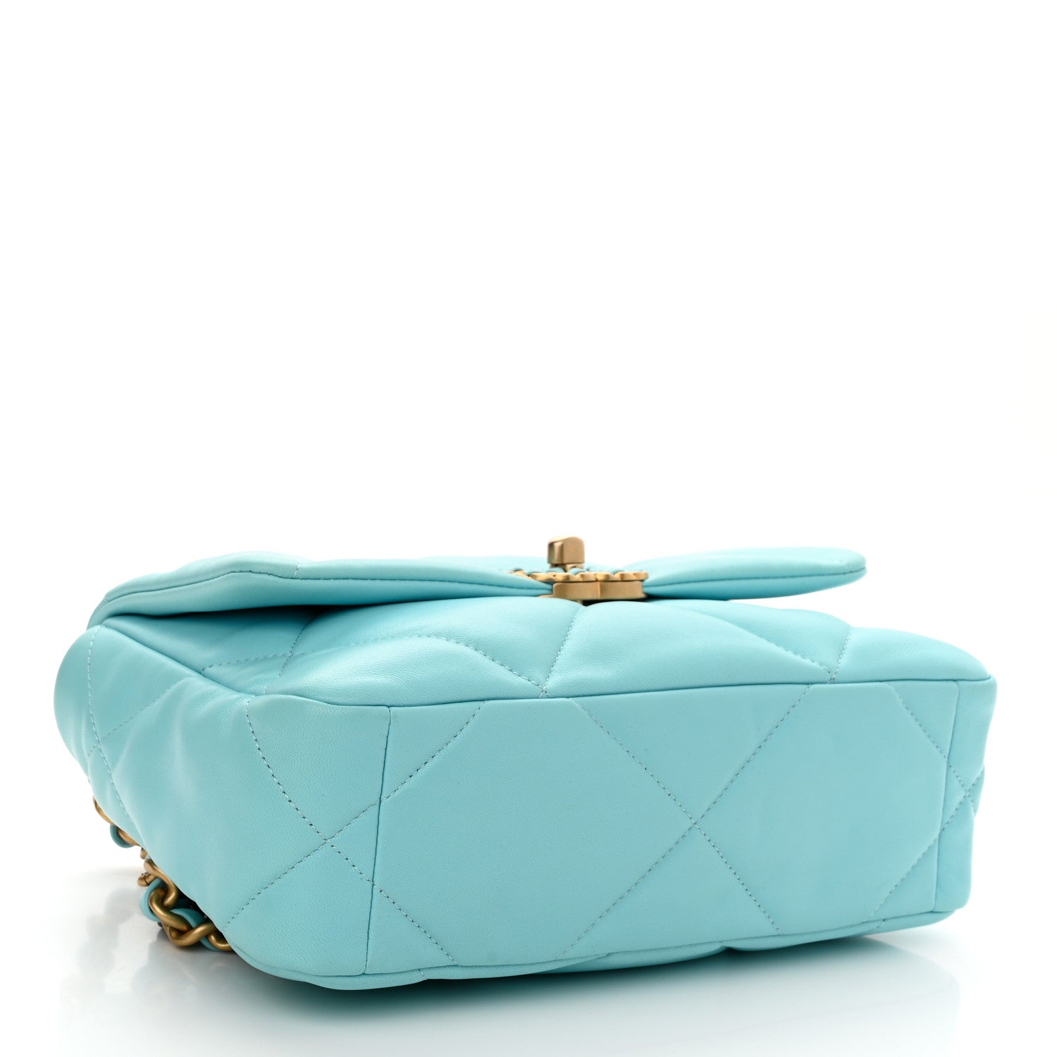 Chanel Lambskin Quilted Medium Chanel 19 Flap Light Blue 4 of 10