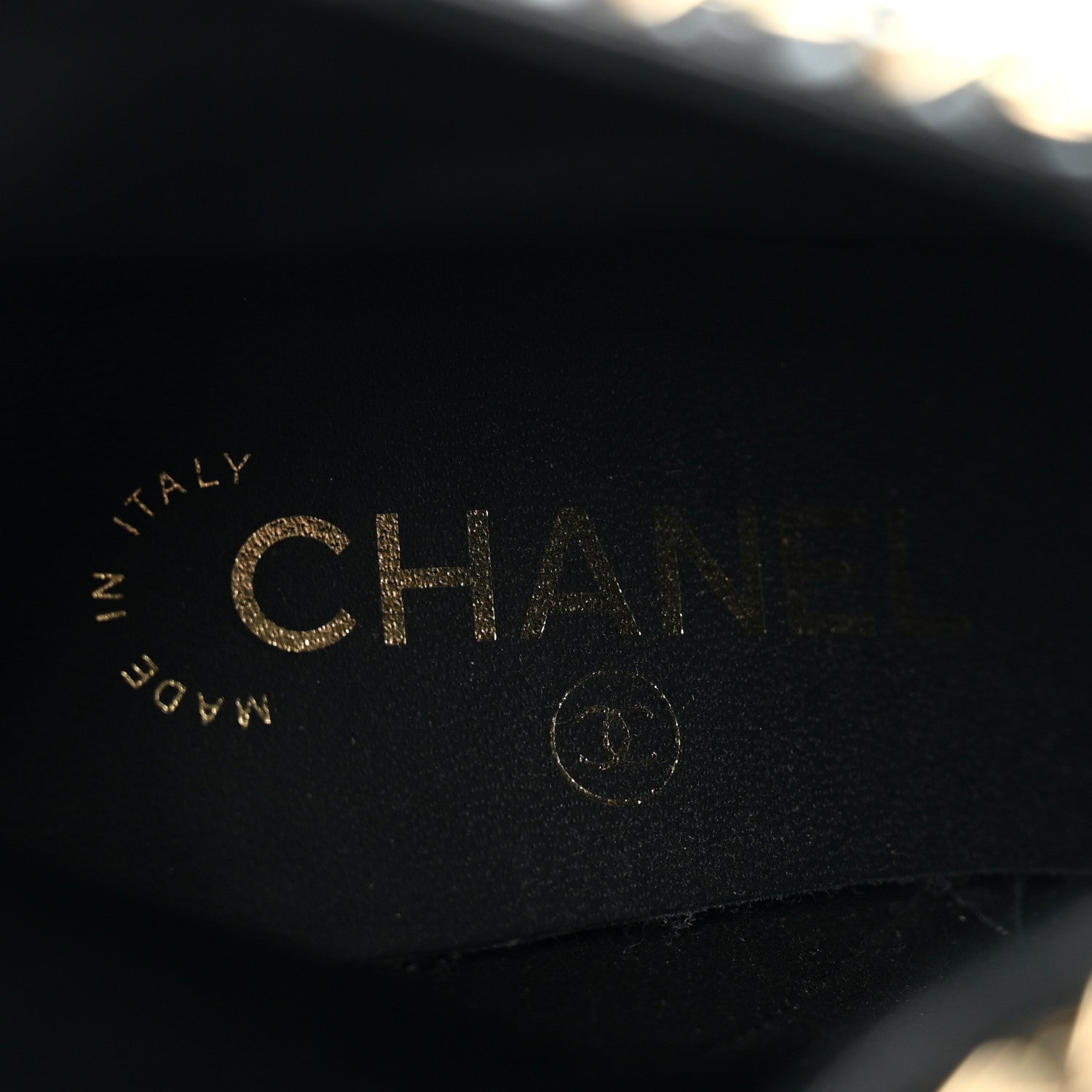 Chanel Lambskin Grosgrain CC Chain Cap Toe Short Boots 38 Black 38 Beige Black 8 of 11