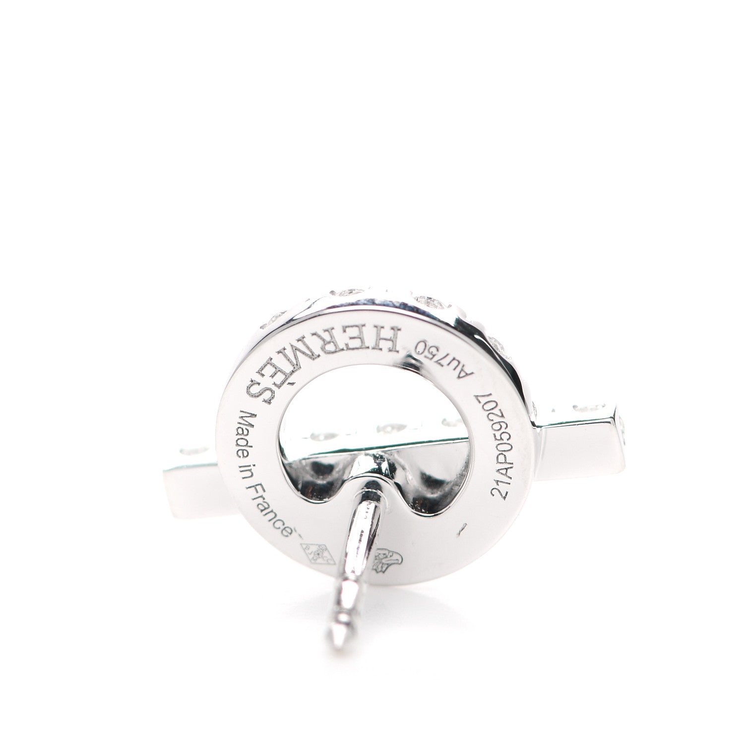 Hermes 18K White Gold Diamond Finesse Earrings 4 of 5