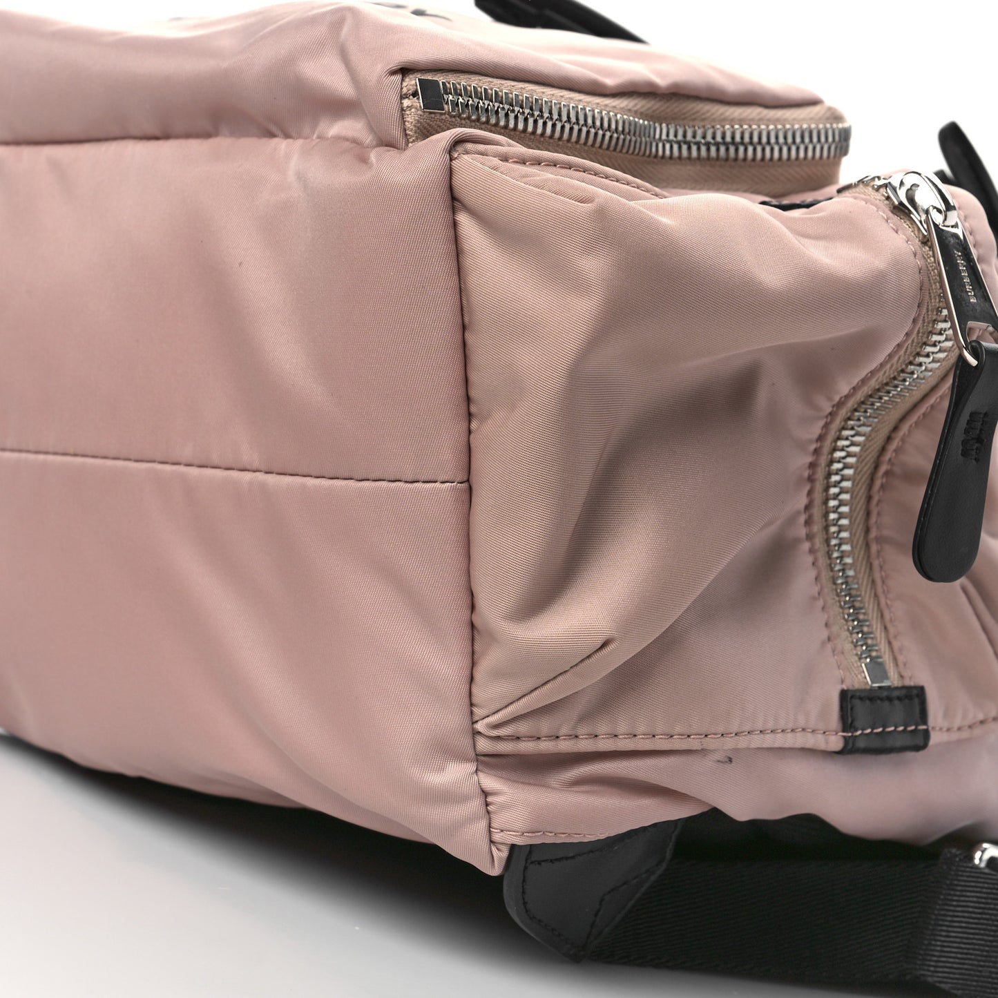 Nylon Logo Print Medium Rucksack Backpack Rose Beige