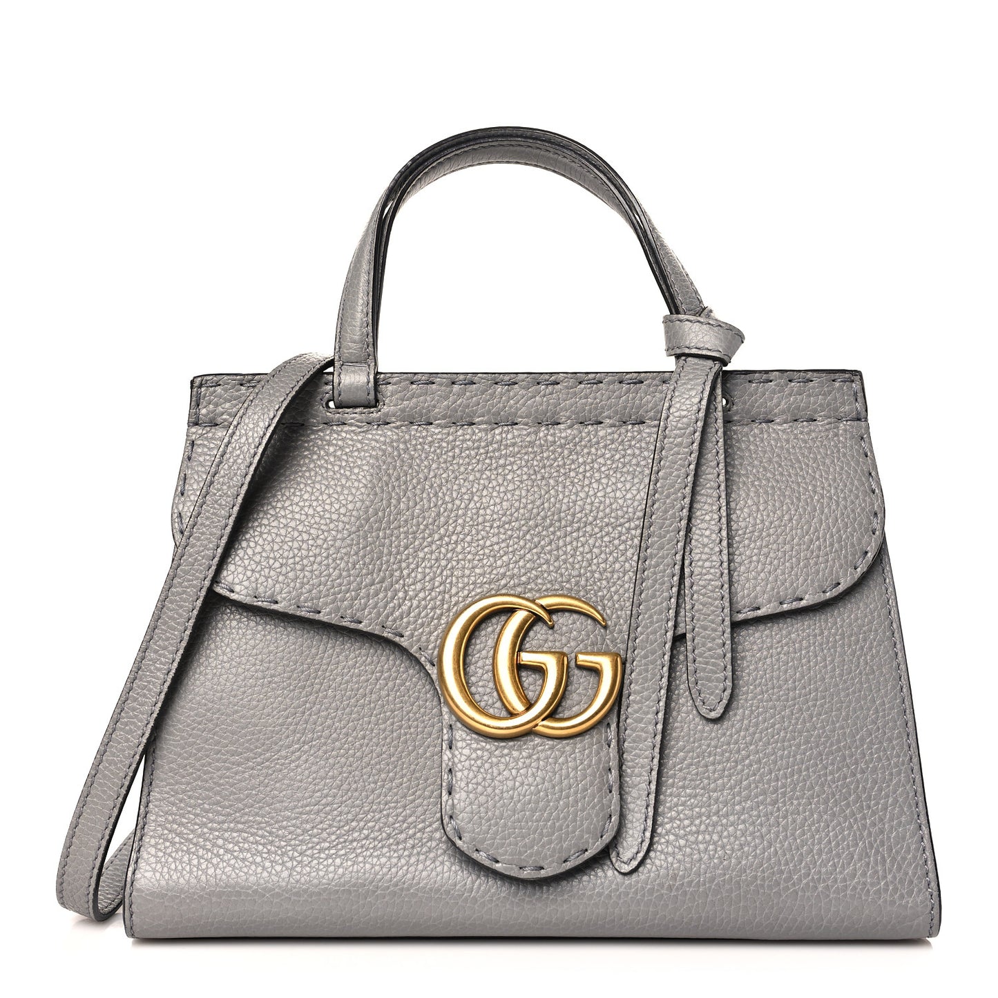 Cellarius Calfskin Mini GG Marmont Top Handle Bag Deep Grey