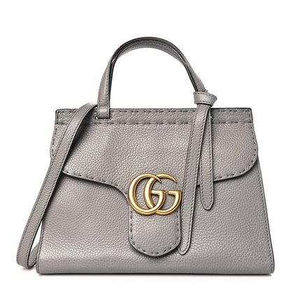Gucci Cellarius Calfskin Mini GG Marmont Top Handle Bag Deep Grey 1 of 9