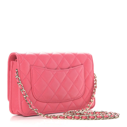 Chanel Caviar Quilted French New Wave Chain CC Wallet On Chain WOC Pink 4 of 27