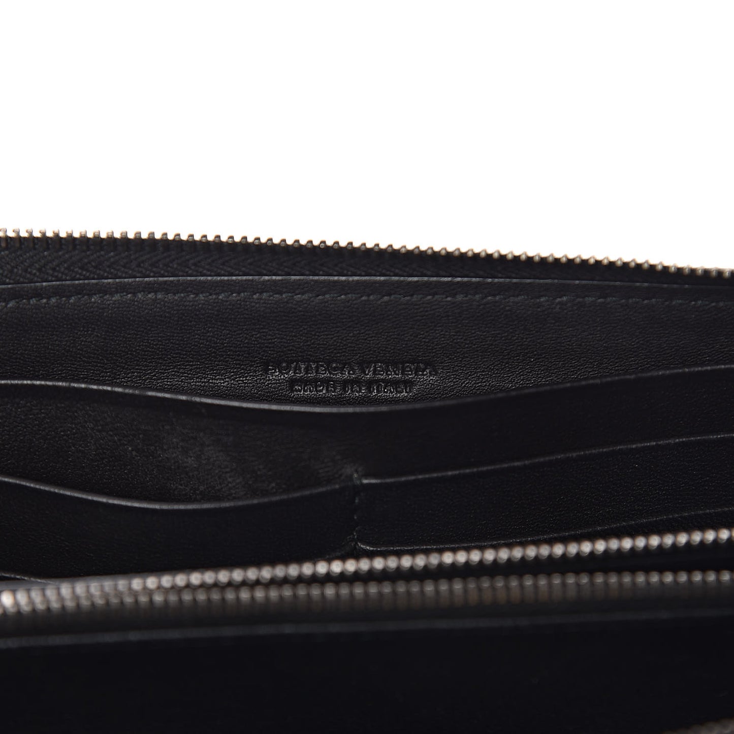 Nappa Intrecciato Zip Around Wallet Black