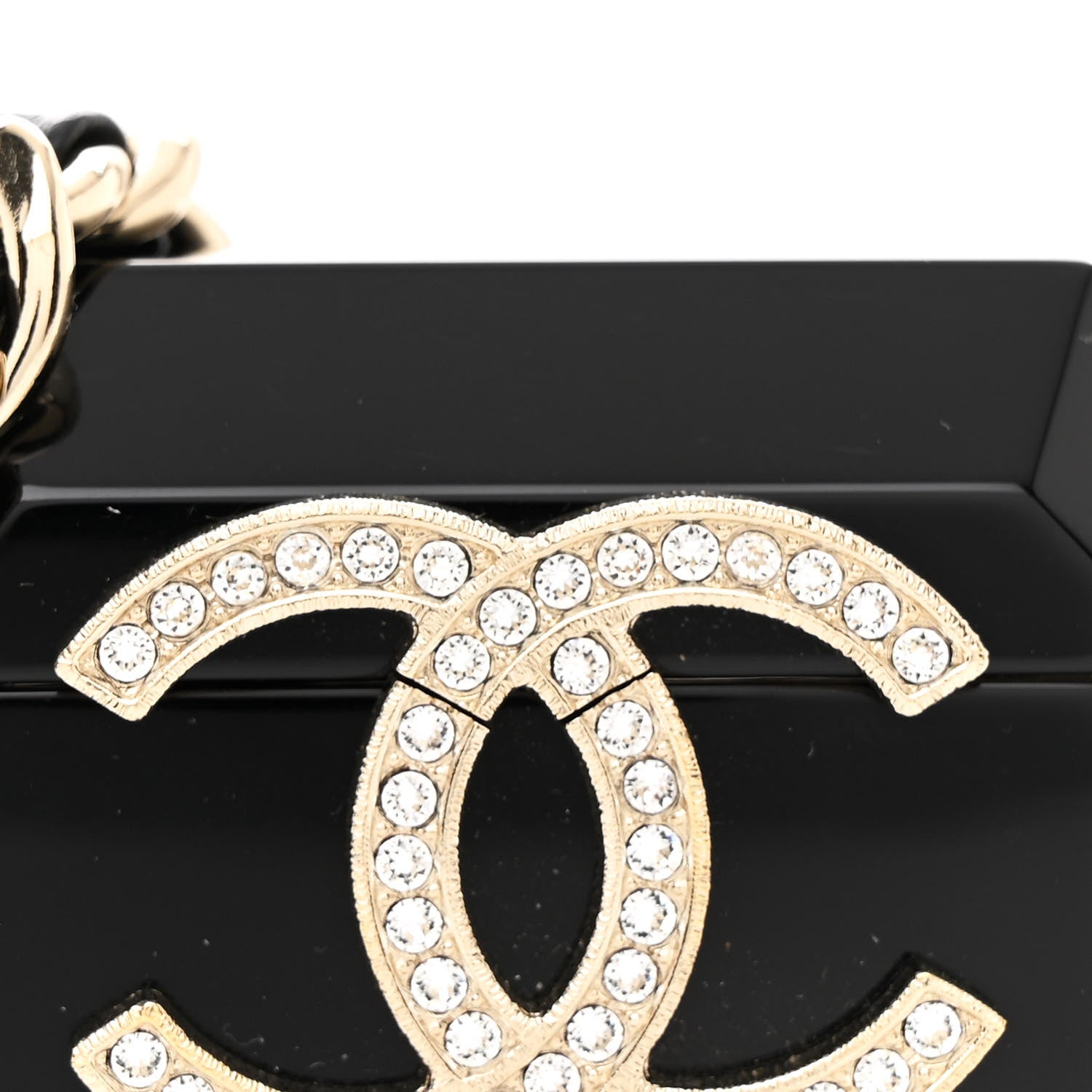 Chanel Resin Crystal Pearl Airpods Pro Holder Necklace Black Pearly White 7 of 9