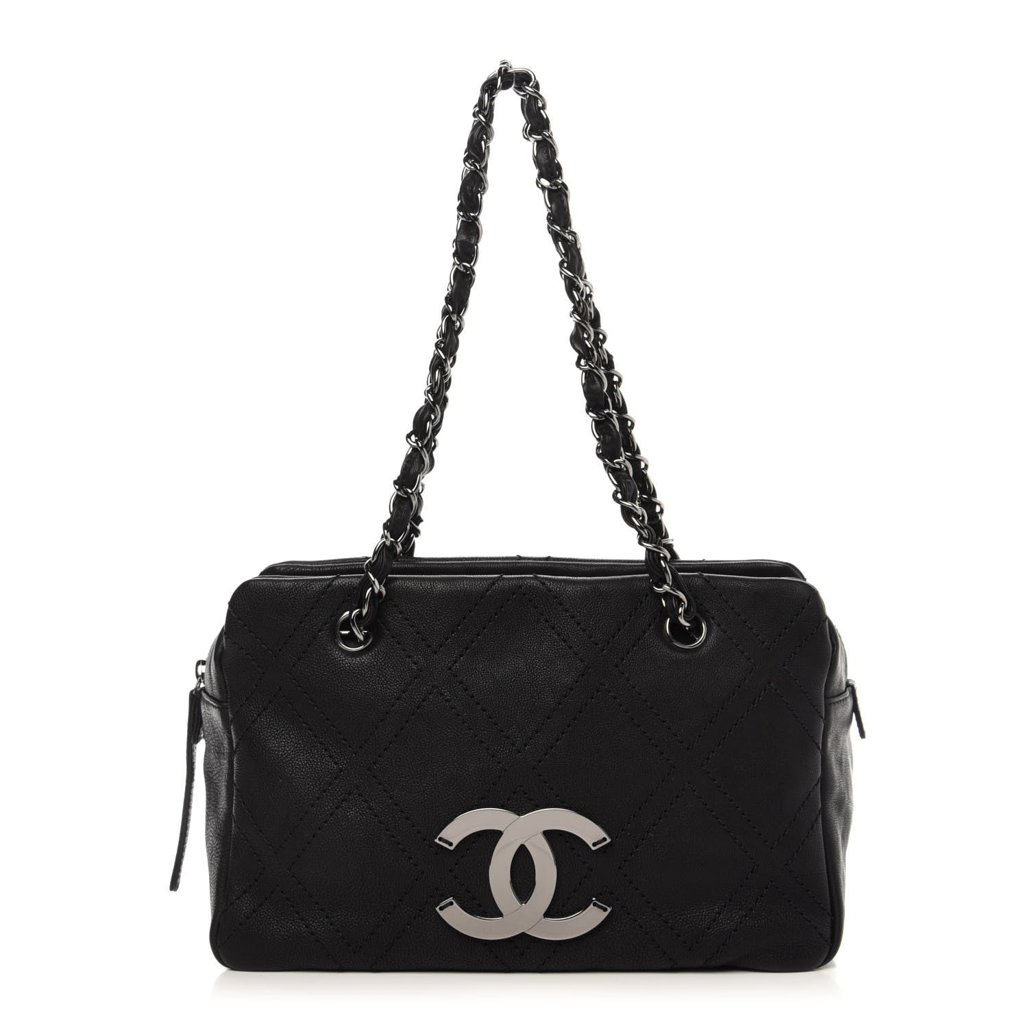 Chanel Calfskin Diamond Stitch Tote Black 1 of 11