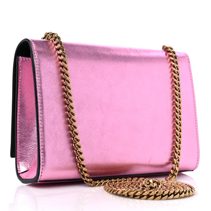 Saint Laurent Metallic Calfskin Small Classic Monogram Kate Tassel Satchel Pink 3 of 10