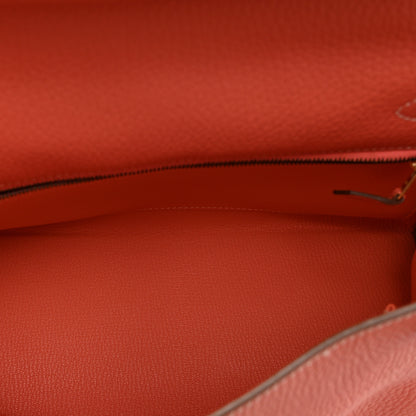 Hermes Taurillon Clemence Kelly Retourne 28  Flamingo 5 of 11