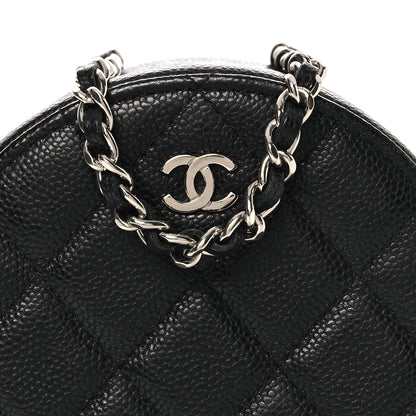 Chanel Caviar Quilted Round Clutch With Chain Black 8 of 11