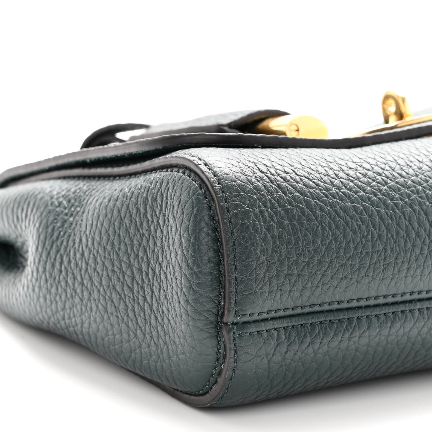 Small Classic Grain Calfskin Small Lily Flap Dark Green