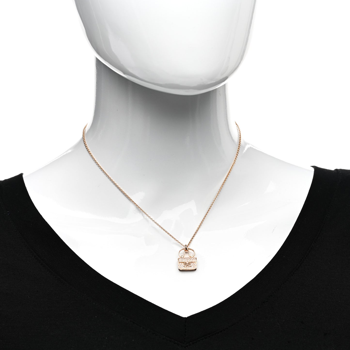 18K Rose Gold Diamond Constance Amulette Pendant Necklace