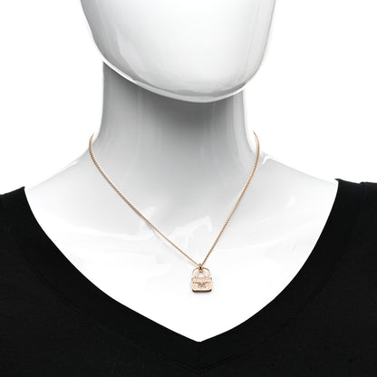 Hermes 18K Rose Gold Diamond Constance Amulette Pendant Necklace 2 of 5