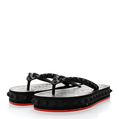 Christian Louboutin Rubber Spike Loubi Flip Flip Platform Sandals 38 Black 3 of 6