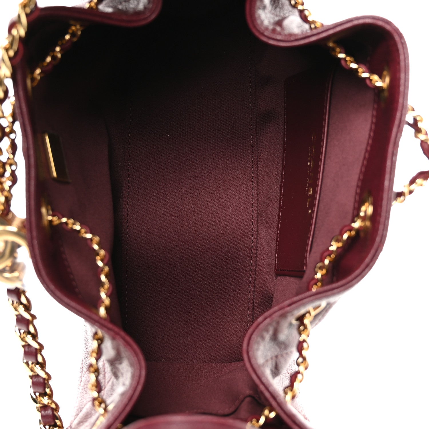 Chanel Goatskin Quilted Small Chanel 25 Handbag Dark Burgundy 5 of 10