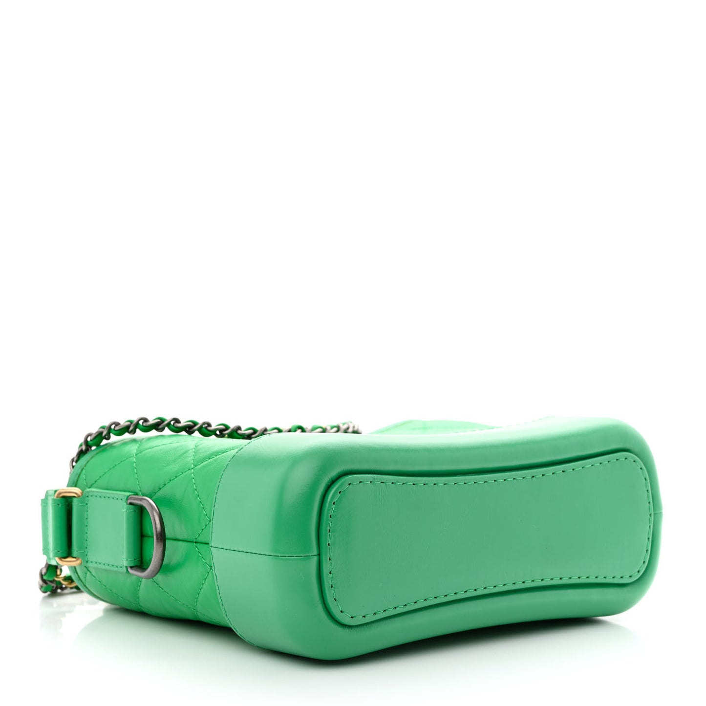 Aged Calfskin Quilted Small Gabrielle Hobo Green