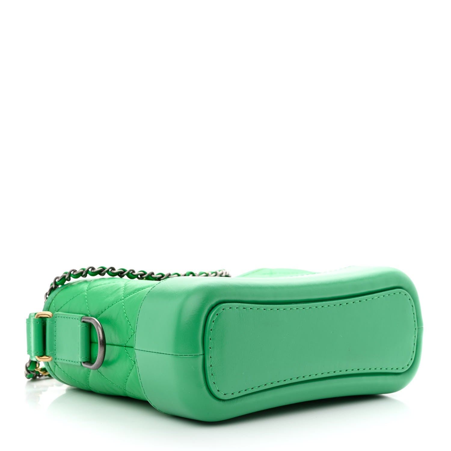 Chanel Aged Calfskin Quilted Small Gabrielle Hobo Green 4 of 13