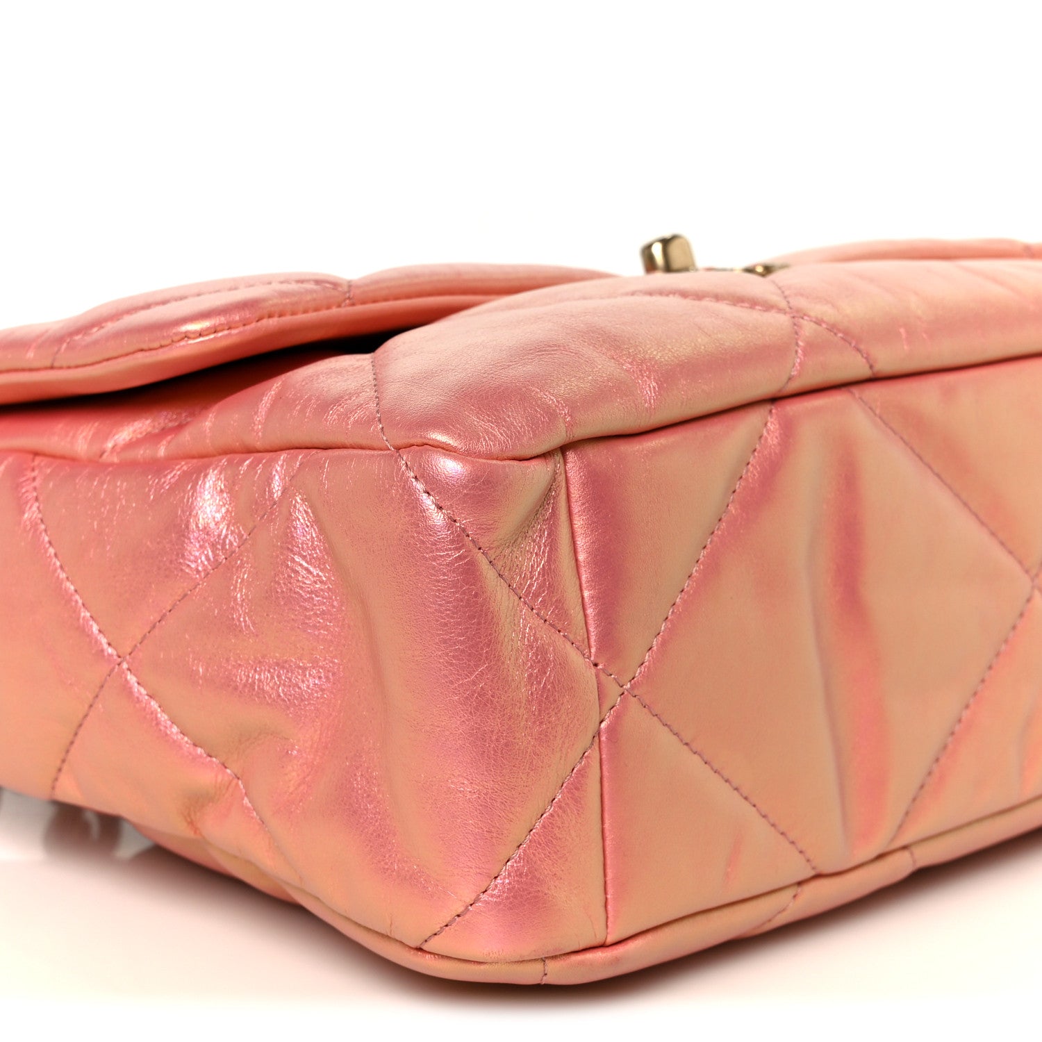 Chanel Iridescent Lambskin Quilted Large Chanel 19 Flap Pink 9 of 10