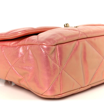Chanel Iridescent Lambskin Quilted Large Chanel 19 Flap Pink 9 of 10